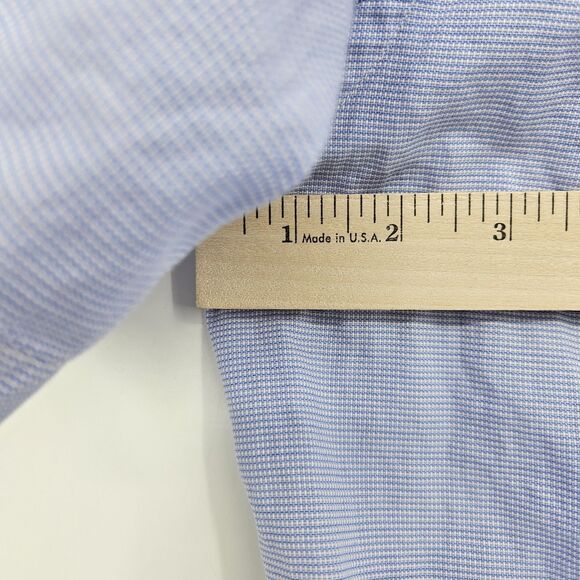 Gitman Bros Shirt Mens 18.5 35 Button Up Cotton USA Short Sleeve Blue Casual - Picture 6 of 9